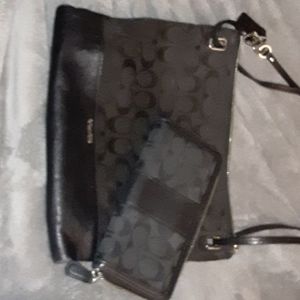 Coach crossbody purse and matching wallet set